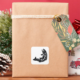 Trout Fish Fyrkantigt Klistermärke