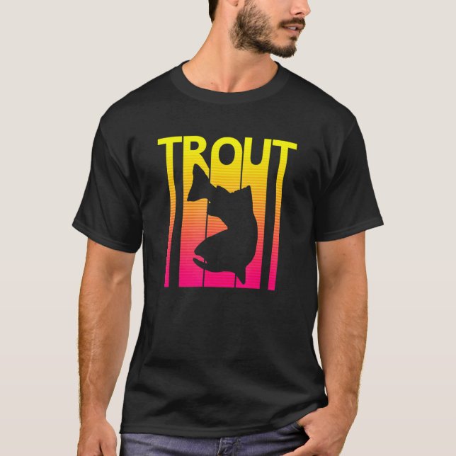 Trout Fish Retro T Shirt (Framsida)
