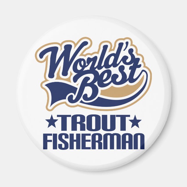 Trout Fisherman Gift Magnet (Framsidan)