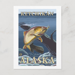 Trout Fishing Kor-Section - Ketchikan Vykort