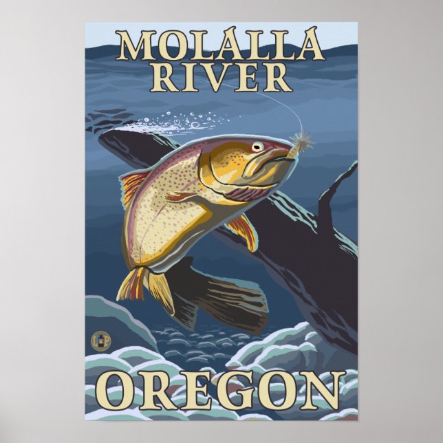 Trout Fishing Kor-Section - Molalla River Poster (Framsidan)