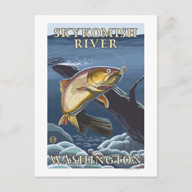 Trout Fishing Kor-Section - Skykomish River Vykort (Framsida)