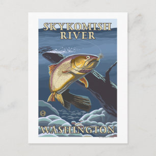 Trout Fishing Kor-Section - Skykomish River Vykort
