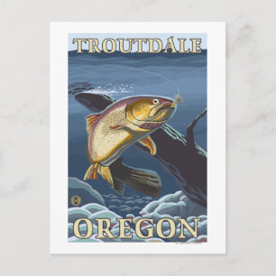 Trout Fishing Kor-Section - Troutdale Vykort