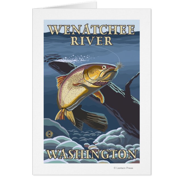 Trout Fishing Kor-Section - Wenatchee River, W Hälsningskort (Framsidan)