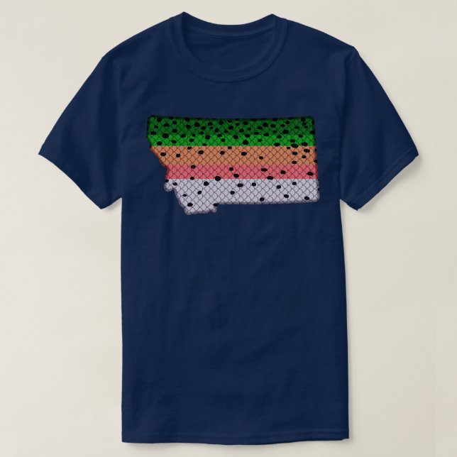 Trout Fishing Rainbow Trout Mönster Montana State T Shirt (Design framsida)