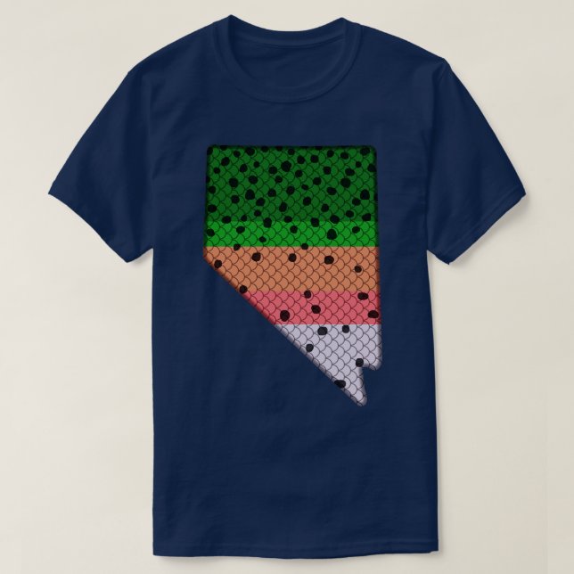 Trout Fishing Rainbow Trout Mönster Nevada State M T Shirt (Design framsida)