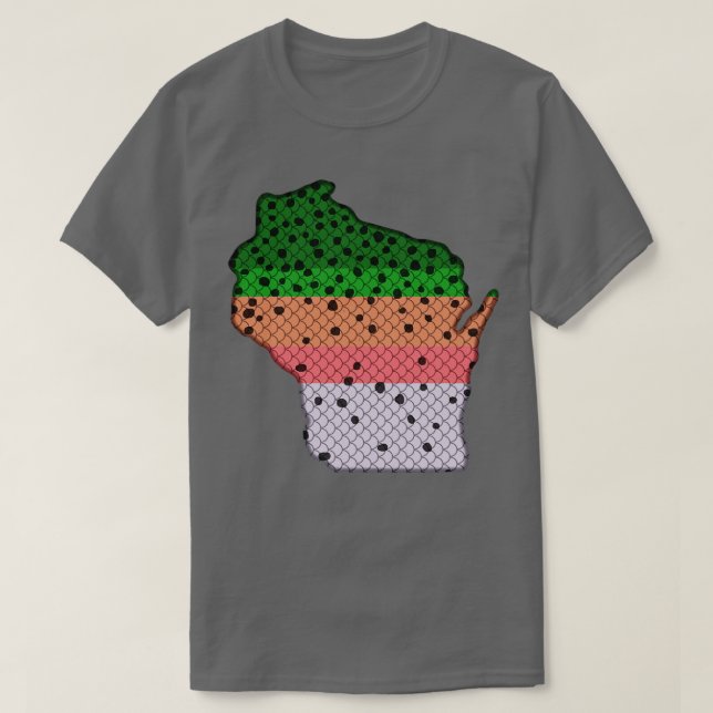 Trout Fishing Rainbow Trout Mönster Wisconsin Stat T Shirt (Design framsida)