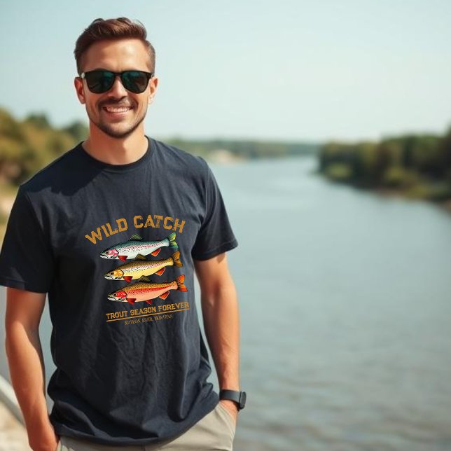 Trout Fishing Shirt T (Wild Catch Trout Season Forever)