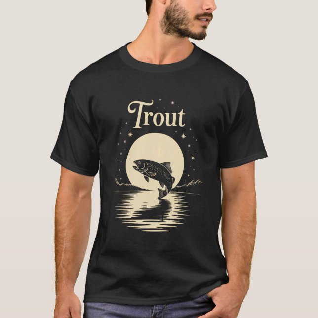 Trout Flugfiskeutrustning Brun Forell Kostym Forel T Shirt (Framsida)