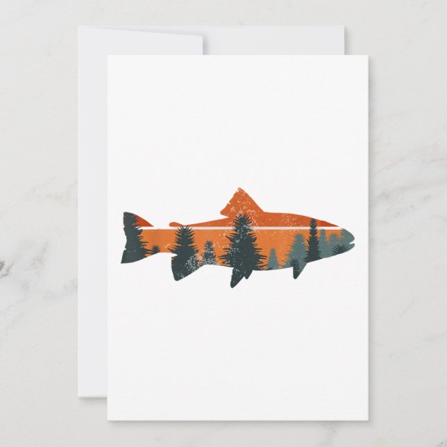 Trout Fly Fishing Nature Outdoor Fisherman Inbjudningar (Framsida)