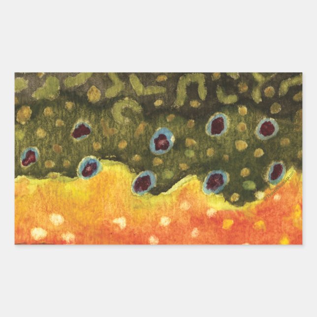 Trout Flygfiske Rektangulärt Klistermärke (Framsida)