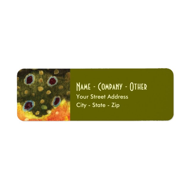 Trout Flygfiske Returadress Etikett (Framsidan)