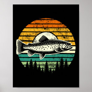 Trout-Flygfisket utomhus Forest Nature Wildlife V Poster