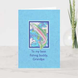 Trout från Child till Grandpa Grandföräldrar Day Kort