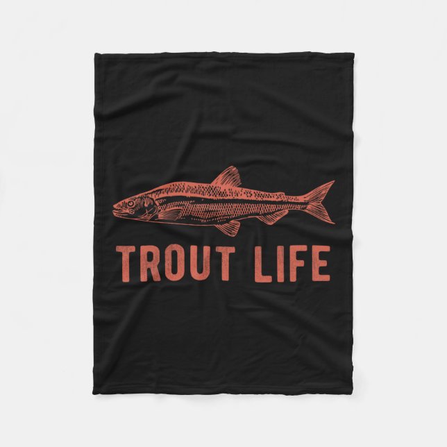 Trout Life Fisherman Novelty Gift Fleecefilt (Framsidan)
