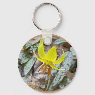 Trout Lily Wildblomma - Erythronium americanum Nyckelring