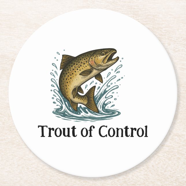 Trout of Control Coaster Underlägg Papper Rund (Framsidan)