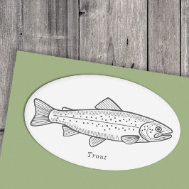 Trout Ovalt Klistermärke