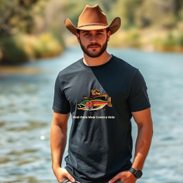 Trout Reel Pappa Bära Cowboyhats Funny T Shirt
