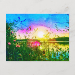 TROUT SJÖ GRÖNT POSTCARD VYKORT