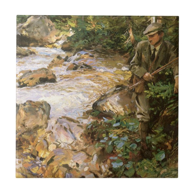 Trout Stream i Tyrol av John Singer Sargent Kakelplatta (Framsidan)