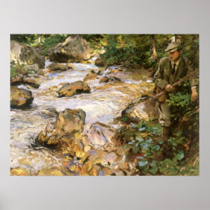 Trout Stream i Tyrol av John Singer Sargent Poster