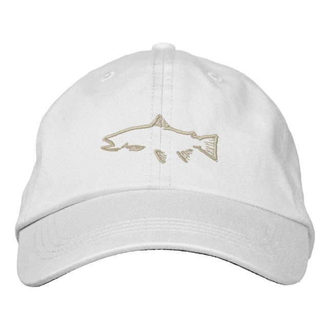Trout Tracker Hat - Olive Broderad Keps (Framsida)
