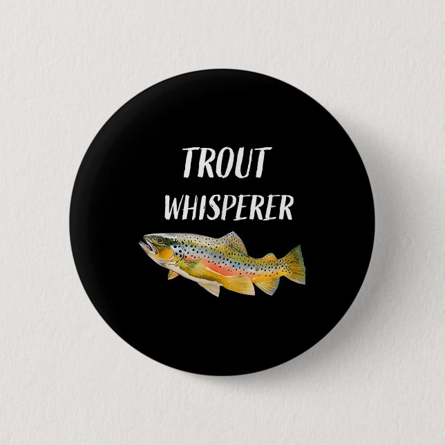 Trout Whisperer flugfiske regnbågeforell  Knapp (Framsida)