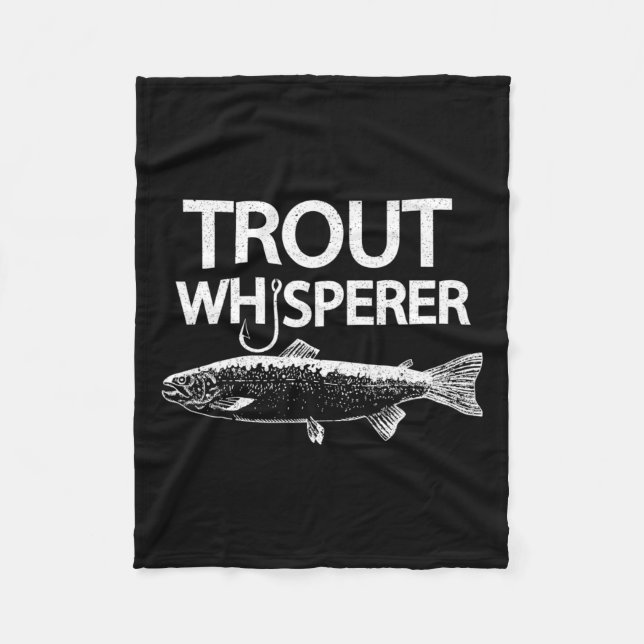 Trout Whisperer Funny Fly Fisherman Tee Fleecefilt (Framsidan)