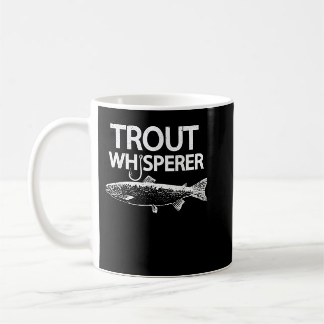 Trout Whisperer T-Shirt Funny Fly Fisherman Tee Kaffemugg (Vänster)