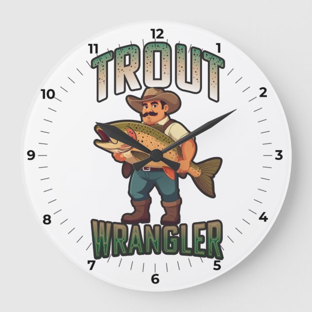 Trout Wrangler serie vektor illustration  Stor Klocka (Framsida)