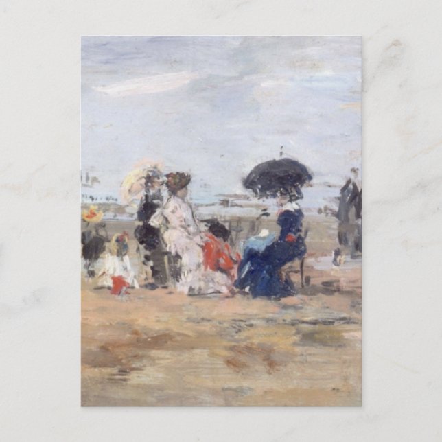 Trouville, Scène de plage - Eugène Boudin Vykort (Framsida)
