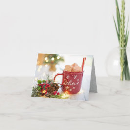 Trovemugg, marshmallows, juldekorationer helgkort