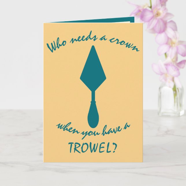 Trowel Card för söt Guld & Teal Archeolog Kort (Orkide)