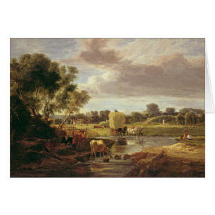 Trowse ängar, nära Norwich, 1828 Hälsningskort