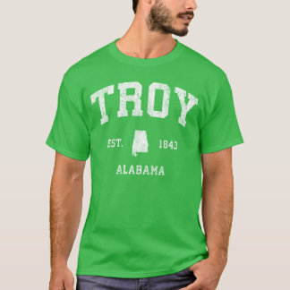 Troy Alabama AL Vintage Athletic Sports Design fun T Shirt