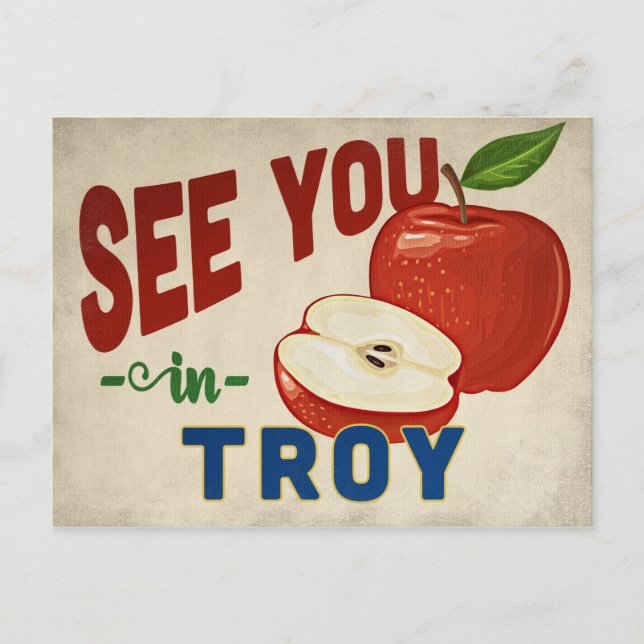 Troy Michigan Apple - Vintage resor Vykort (Framsida)