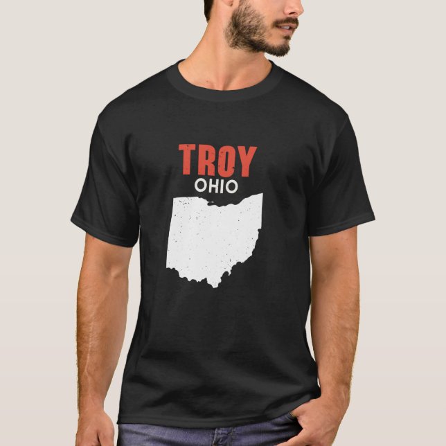 TROY Ohio USA State America Travel Ohioan T Shirt (Framsida)