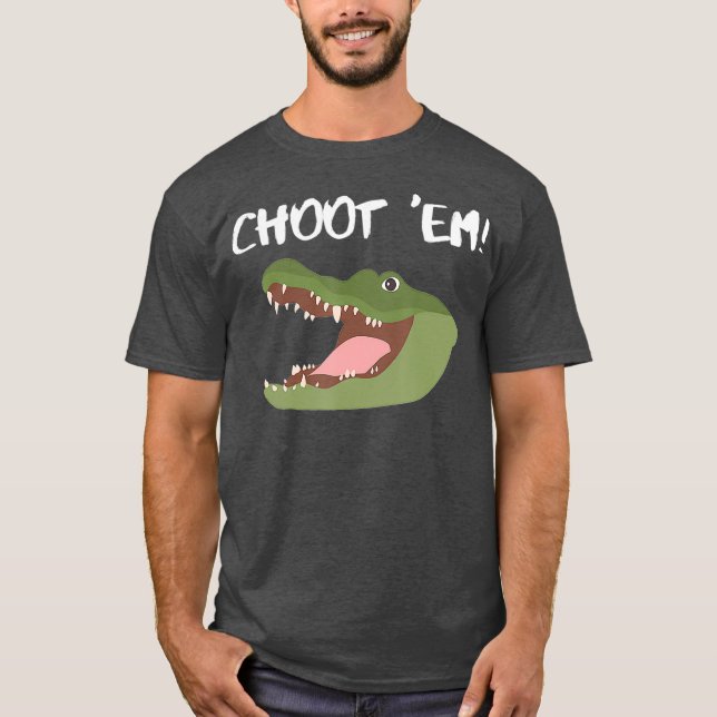 Troy Swamp Choot Em Alligator Gator Hunting T Shirt (Framsida)