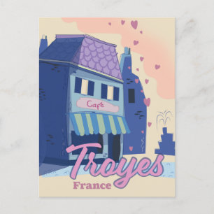 Troyes Frankrike resaffisch Inbjudan Vykort