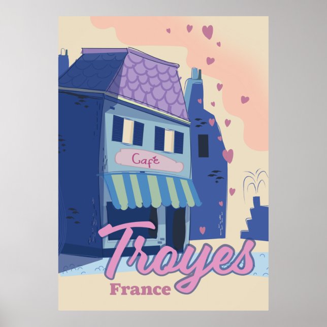 Troyes Frankrike-reseaffisch Poster (Framsidan)