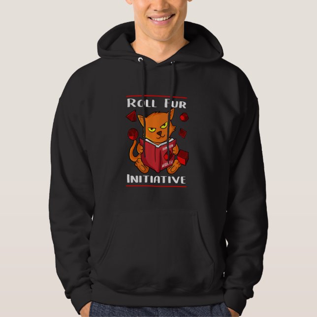 Trpg RPG RPG-roll för Initiativ-dung Hoodie (Framsida)
