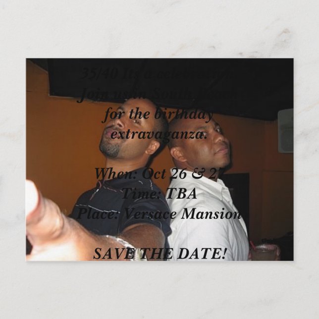 Tru and kenny, 35/40 The a firande. Gå med oss... Inbjudan Vykort (Framsida)