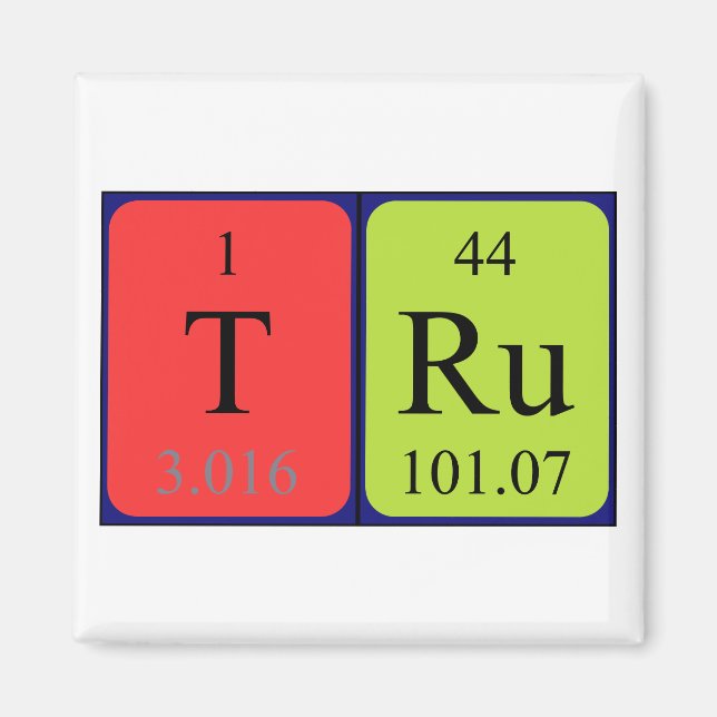 Tru periodiskt bord namn magnet (Framsidan)