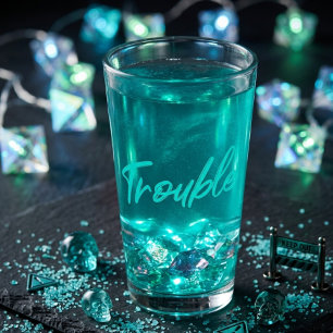 Trubbel bryggs – Teal Script Pint Glas