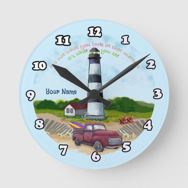 Truck Choice  Lighthouse clock Rund Klocka (Framsida)