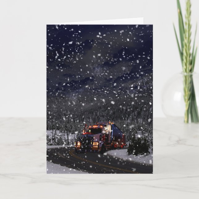 Truck Driver Christmas Helgkort (Framsida)