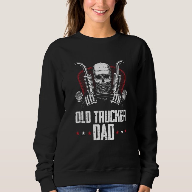 Truck Driver Dad Trucking  Big Rig Old Man Trucker T Shirt (Framsida)