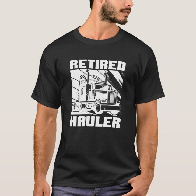 Truck Driver Retired Big Rig  Trucking Old Man Tru T Shirt (Framsida)